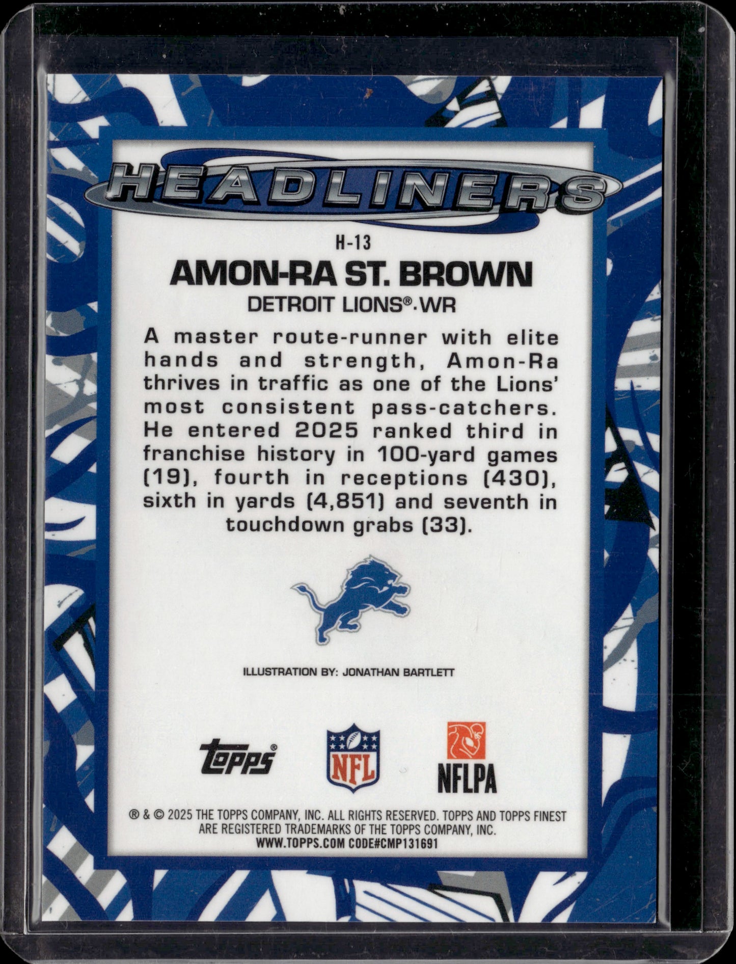 2025 Topps Finest Headliners Amon-Ra St. Brown #H-13