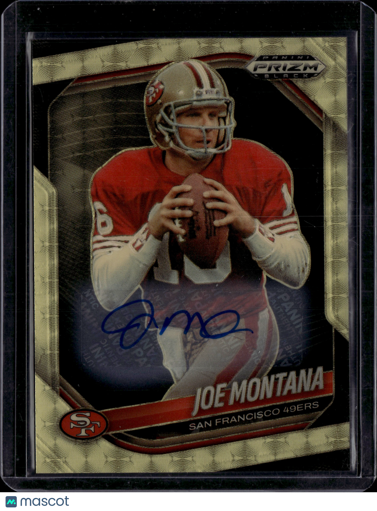 2026 Panini Prizm Black Joe Montana #130 Gold Vinyl Auto /5