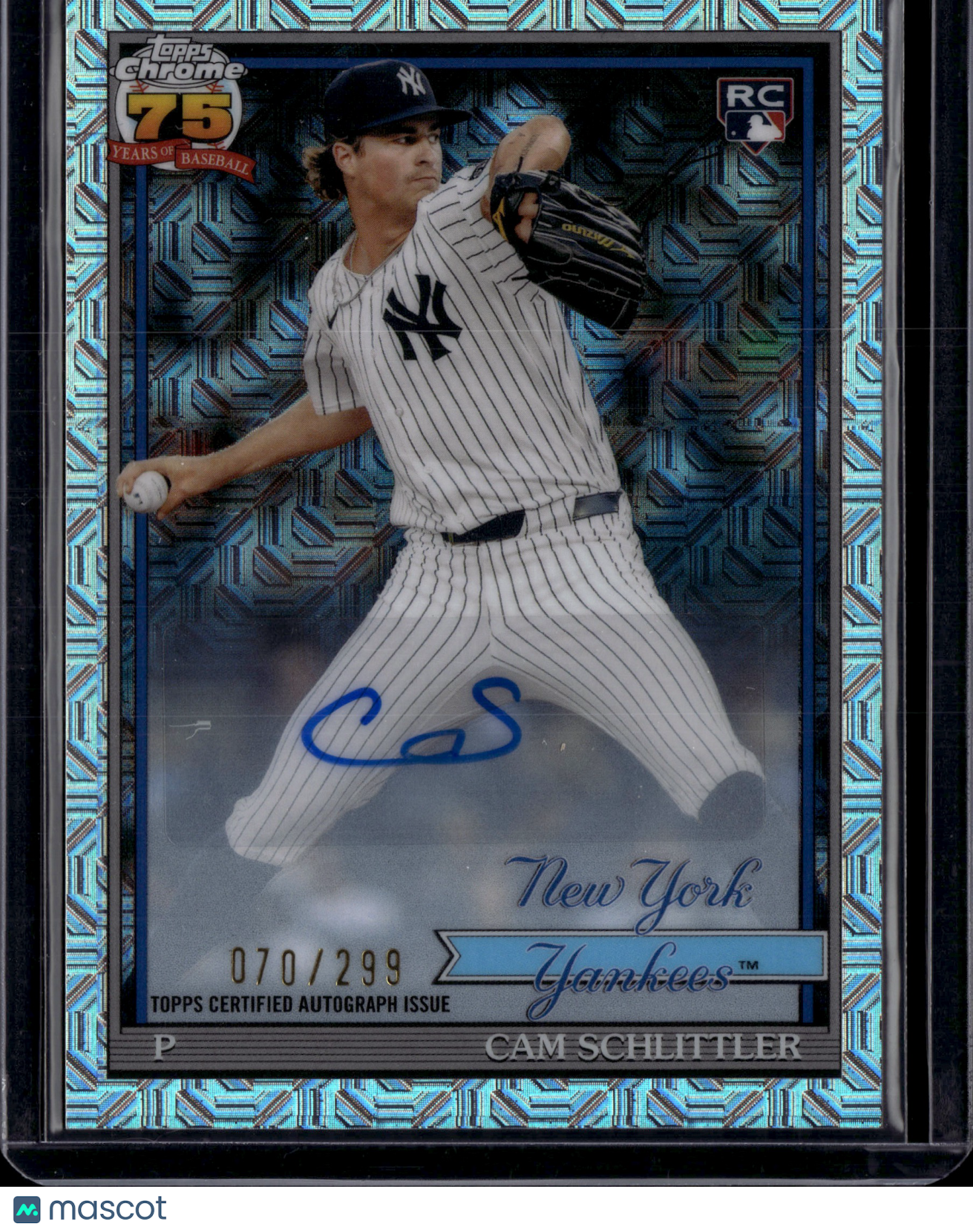 2025 Topps Chrome 75th Anniversary Cam Schlittler #91C-94 Mojo Auto /299