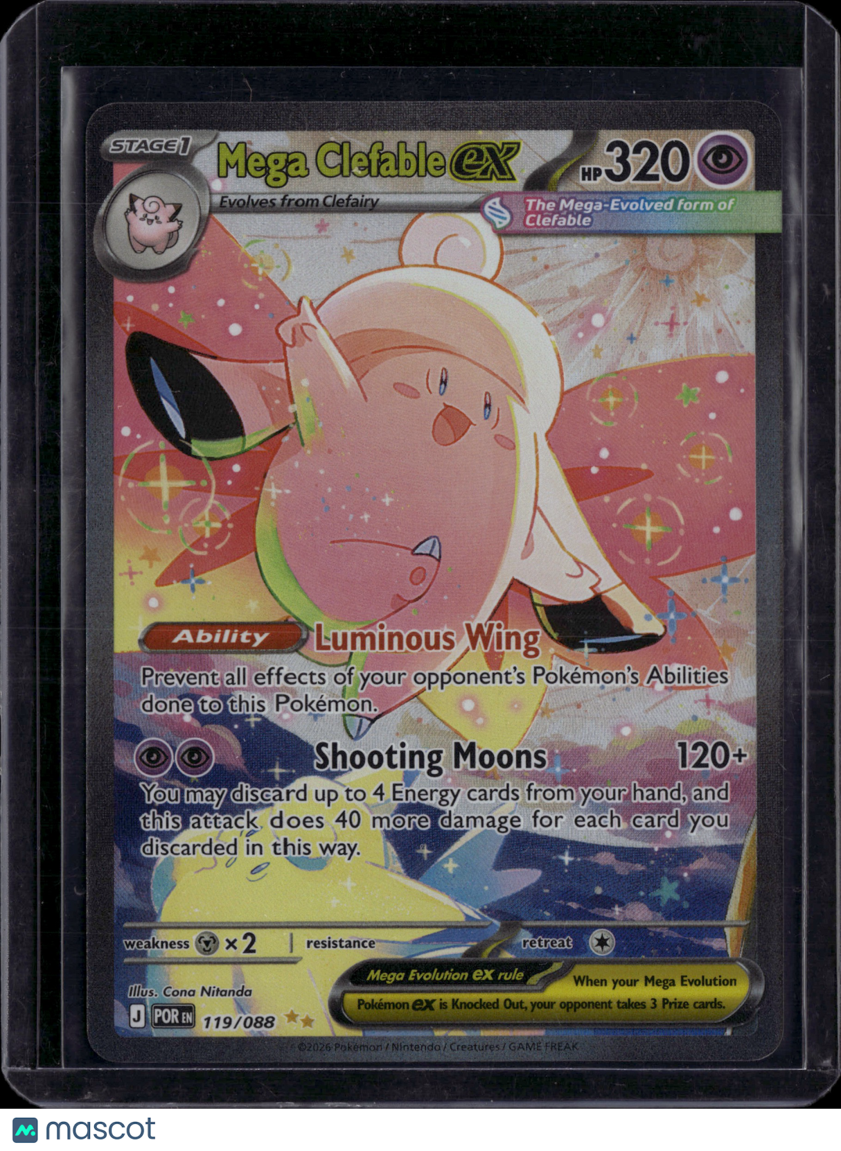 2026 Mega Evolution – Perfect Order Mega Clefable EX Holo SAR #119/88