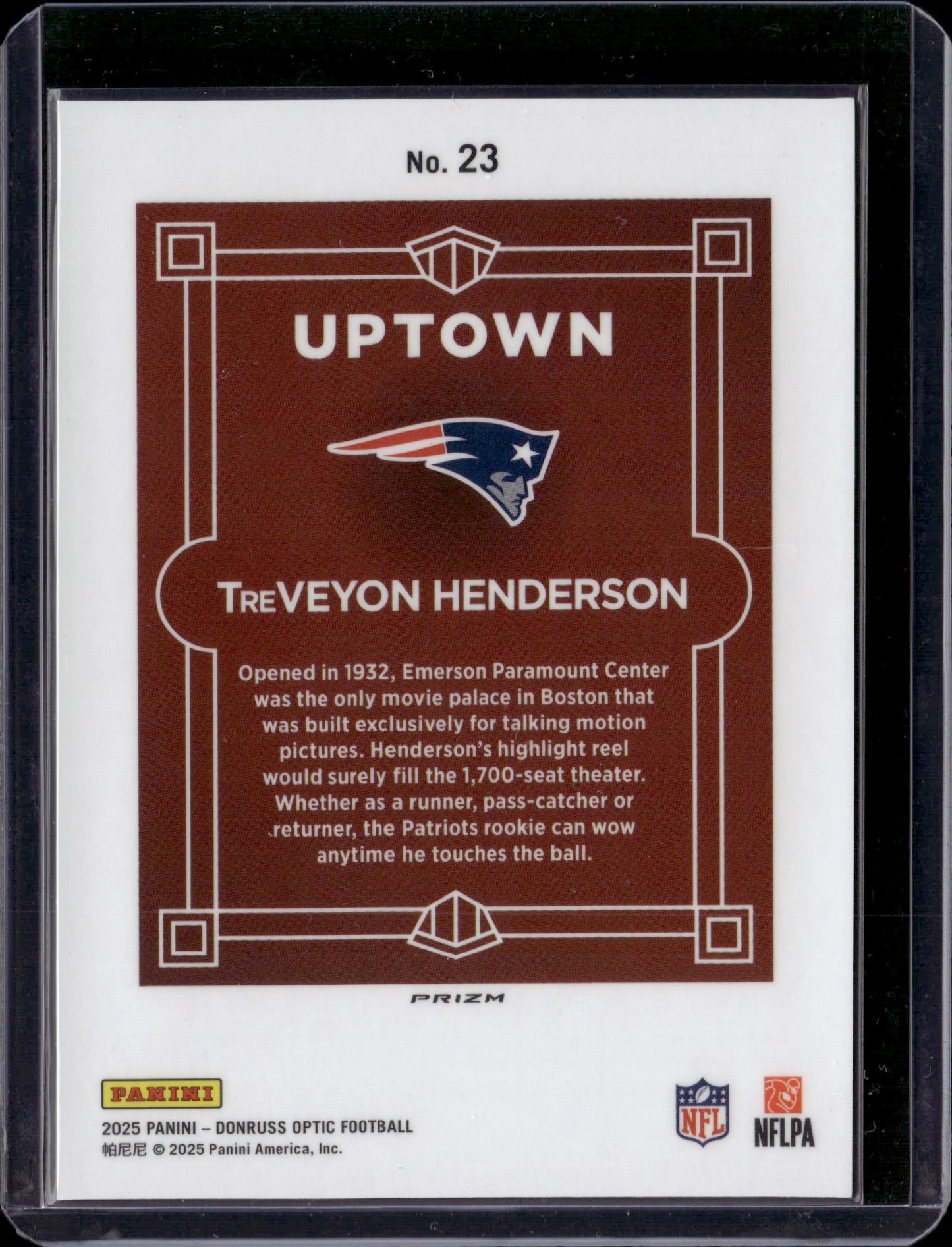 2025 Panini Donruss Optic Uptown TreVeyon Henderson #23 RC
