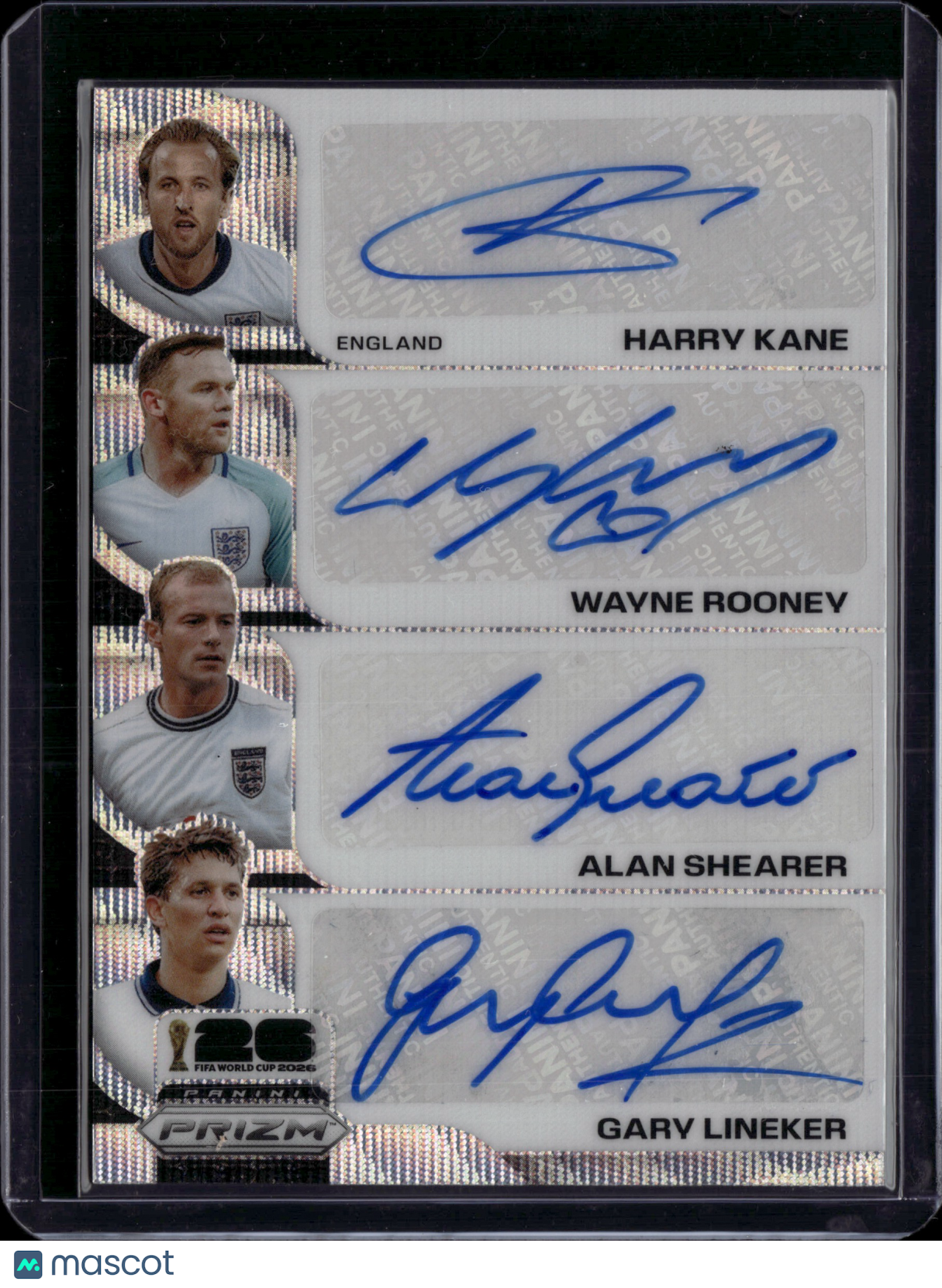 2026 Panini Prizm FIFA World Cup Harry Kane Wayne Rooney, Lineker, Shearer Auto