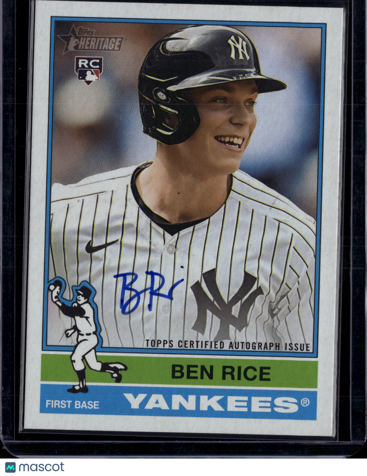2025 Topps Heritage Ben Rice #ROA-BRI RC Topps Heritage Real One Autograph
