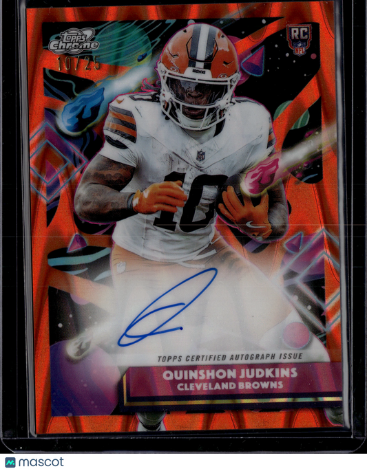 2025 Topps Chrome Quinshon Judkins #CCA-QJ Orange Auto /25 RC