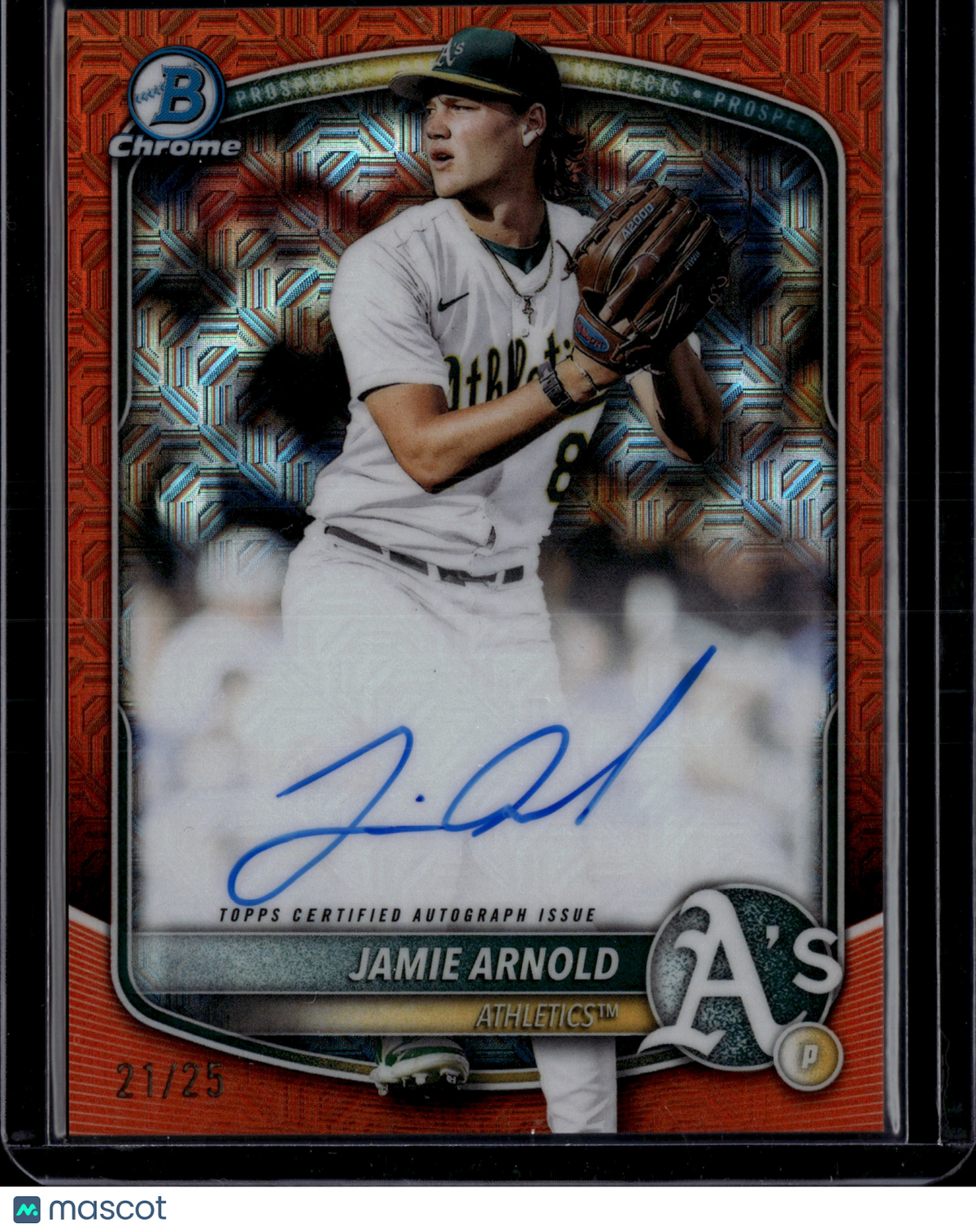 2025 Bowman Chrome Jamie Arnold #BMA-JA Orange Mojo Auto /25