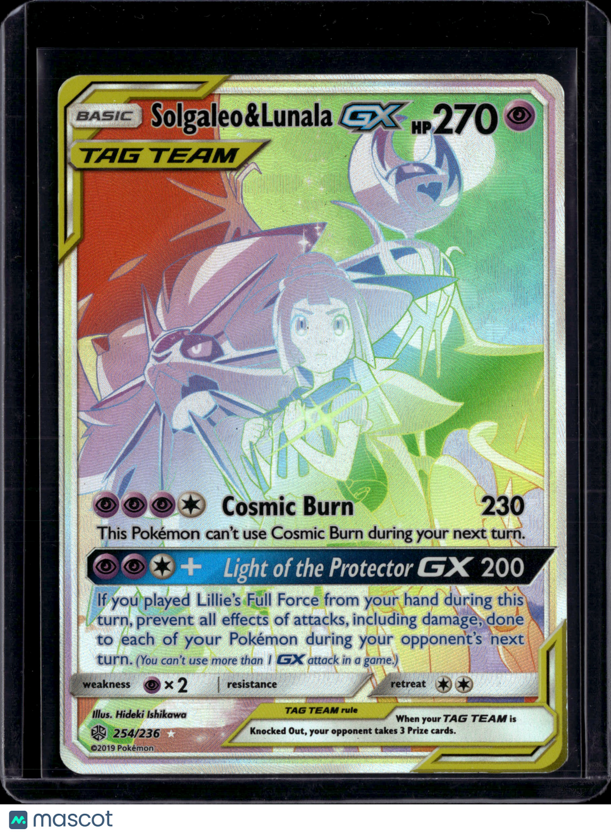 2019 Cosmic Eclipse Solgaleo & Lunala GX Holo Secret Rare FA HR #254/236