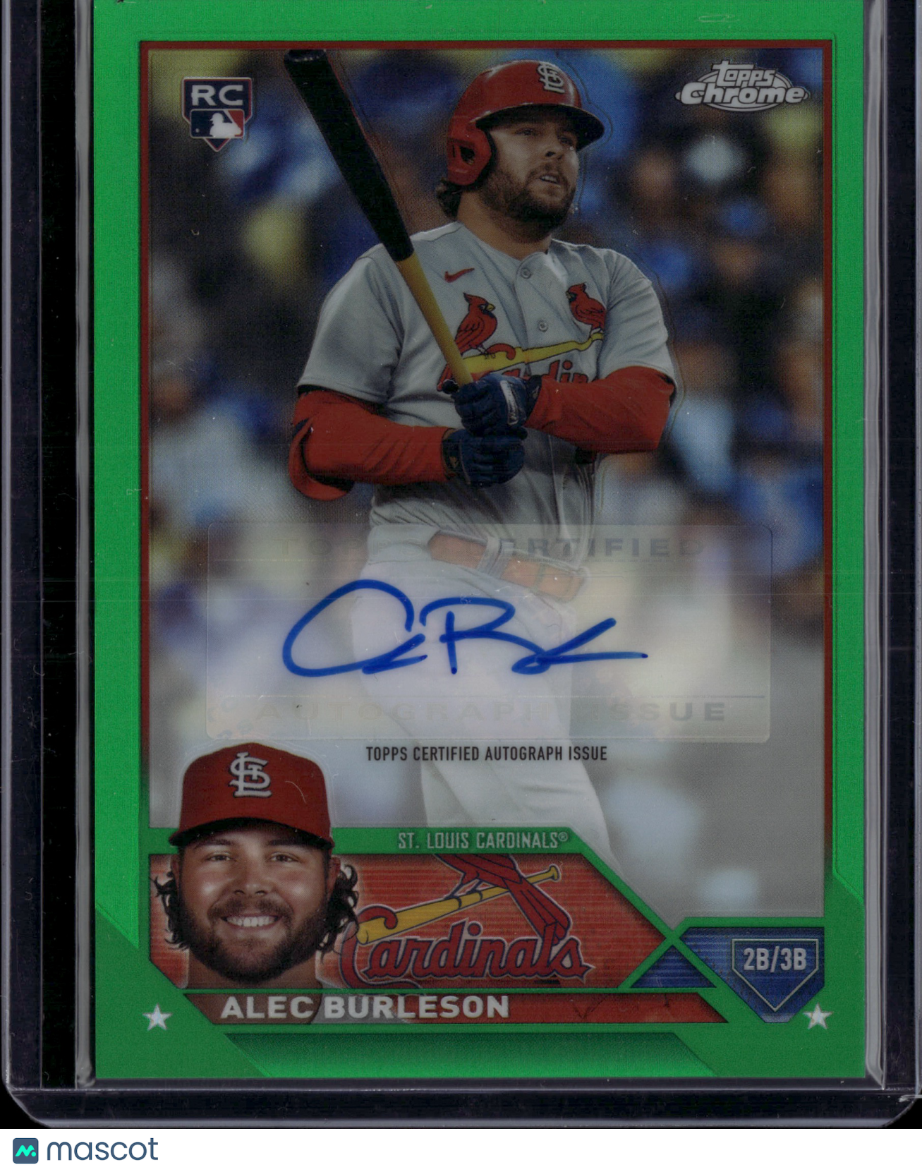 2023 Topps Chrome Alec Burleson #AC-AB Green Auto /99 RC