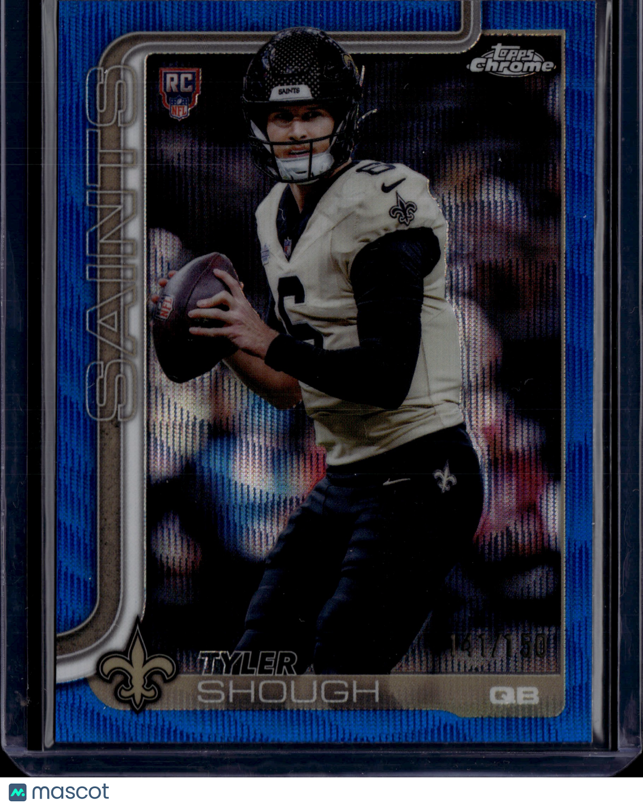 2025 Topps Chrome Tyler Shough #398 Blue Wave Refractor RC 141/150