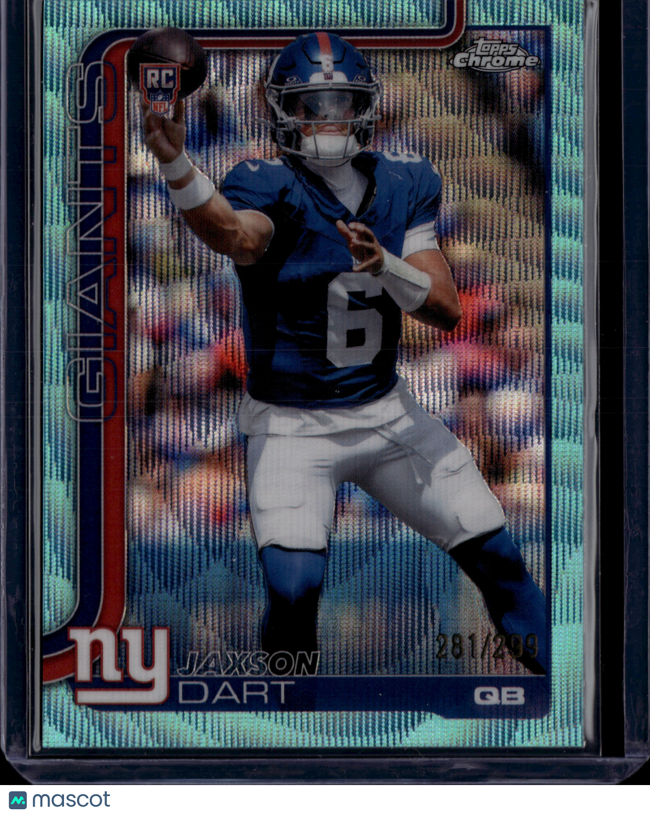 2025 Topps Chrome Jaxson Dart #306 Aqua Wave RC /299