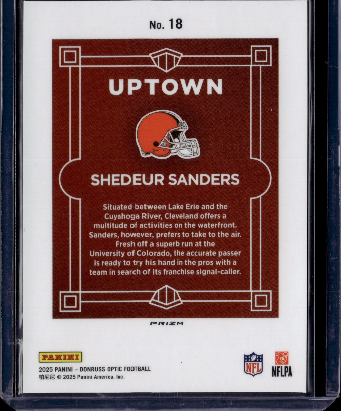 2025 Panini Donruss Optic Uptown Shedeur Sanders #18 RC