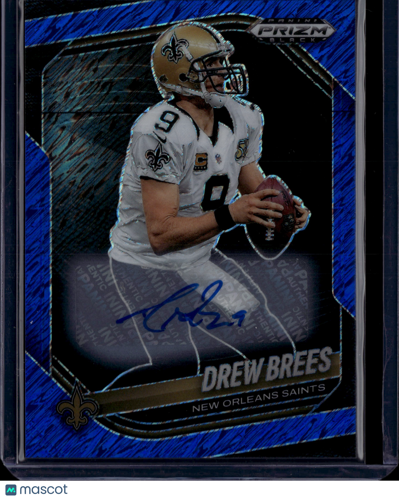 2026 Panini Prizm Black Drew Brees #98 Blue Auto /15