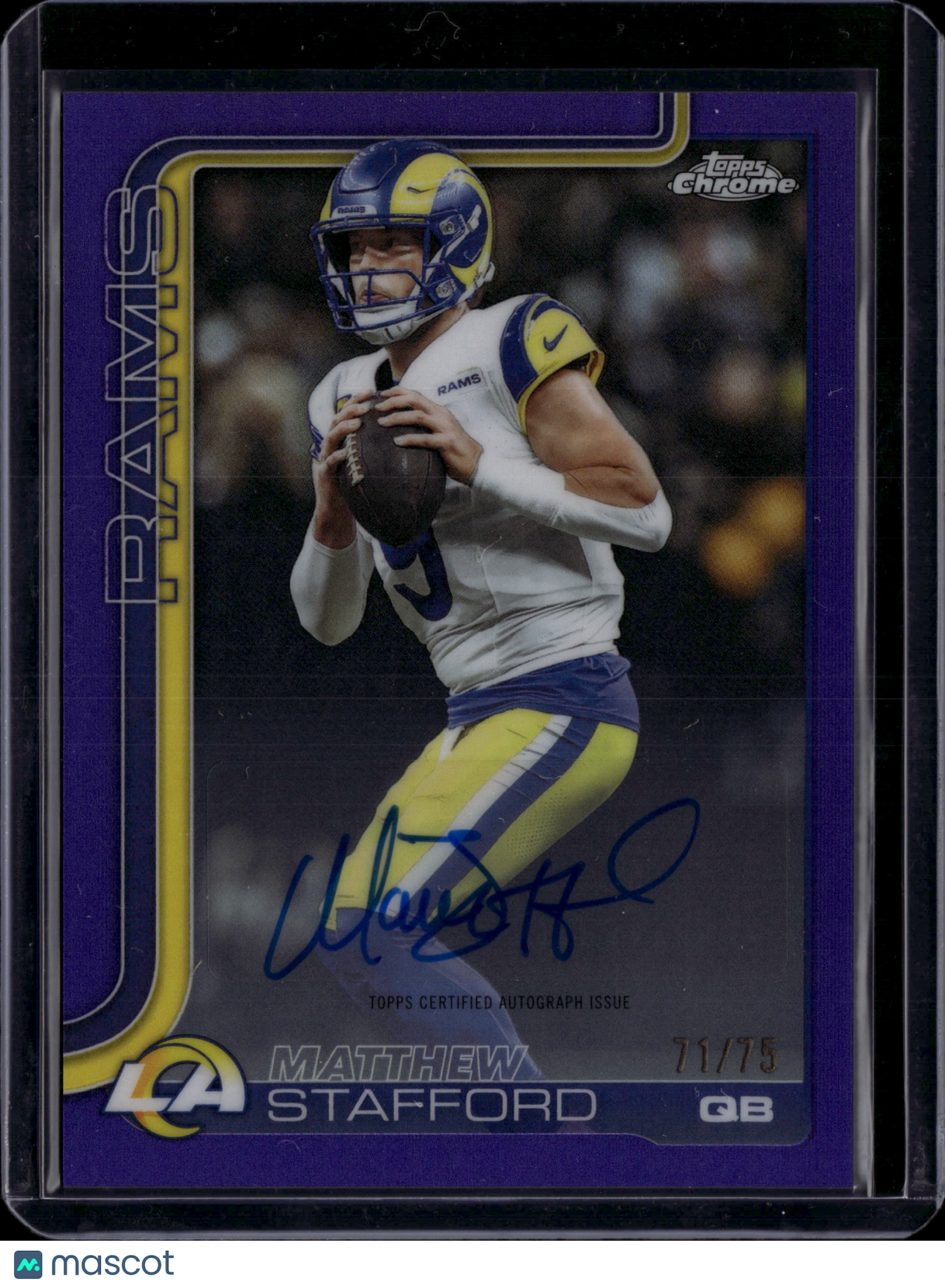 2025 Topps Chrome Football Matthew Stafford #BA-MS Purple Auto /75