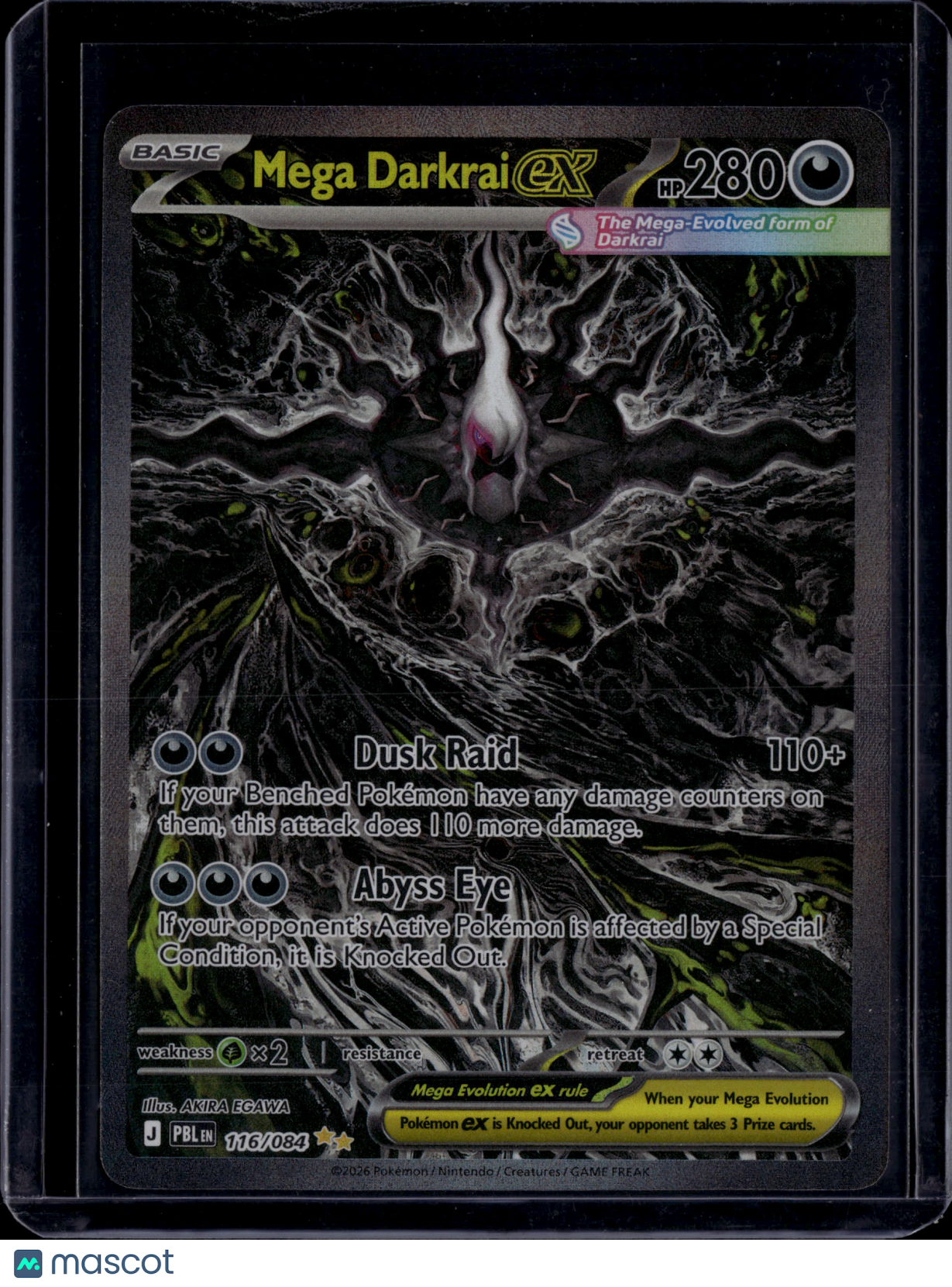 2026 Pitch Black Mega Darkrai EX Holo Secret Rare SAR #116/84