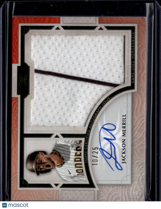 2025 Topps Definitive Collection Jackson Merrill #ARC-JM Patch 10/25 Auto Relic