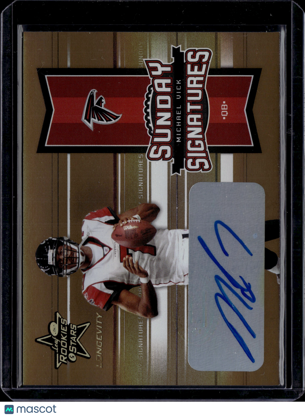 2005 Leaf Rookies & Stars Longevity Sunday Signatures Michael Vick Gold /10