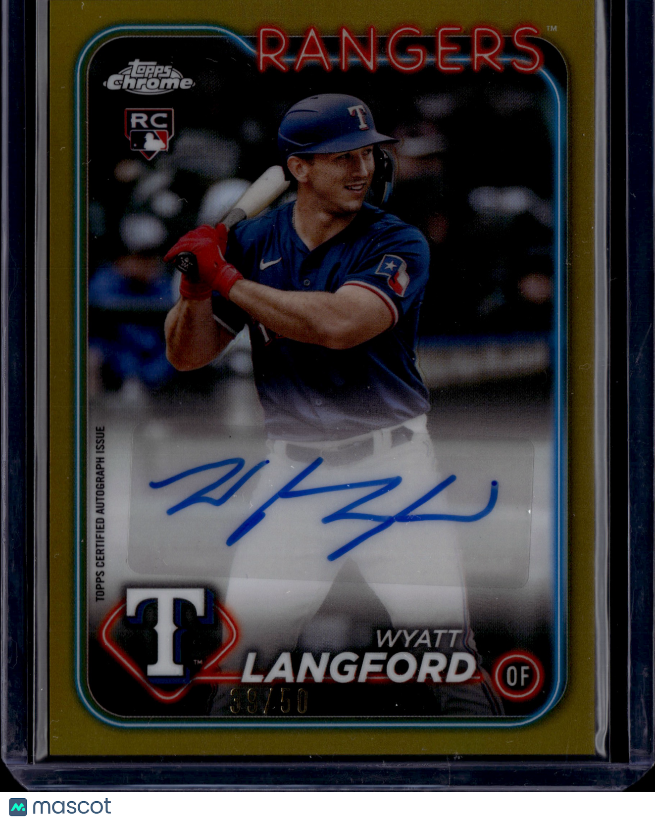 2024 Topps Chrome Wyatt Langford #AC-WL Gold Auto /50 RC