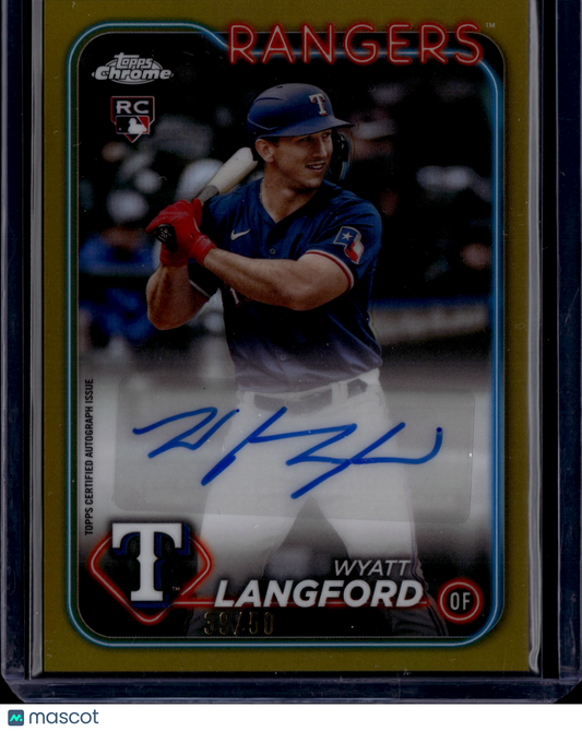 2024 Topps Chrome Wyatt Langford #AC-WL Gold Auto /50 RC