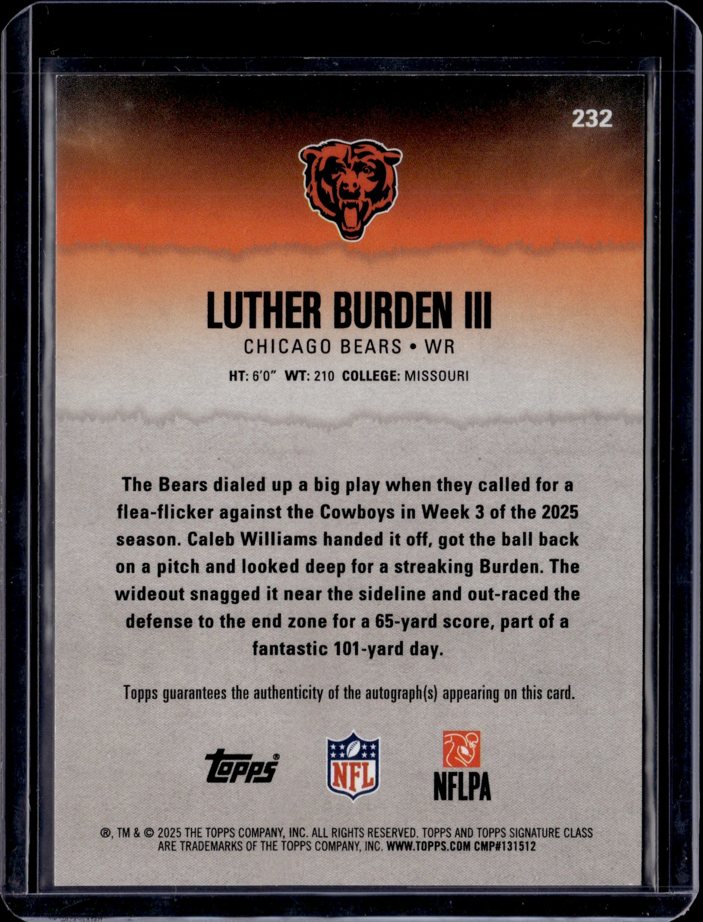 2025 Topps Composite Signature Class Luther Burden III #232 Auto /150 RC