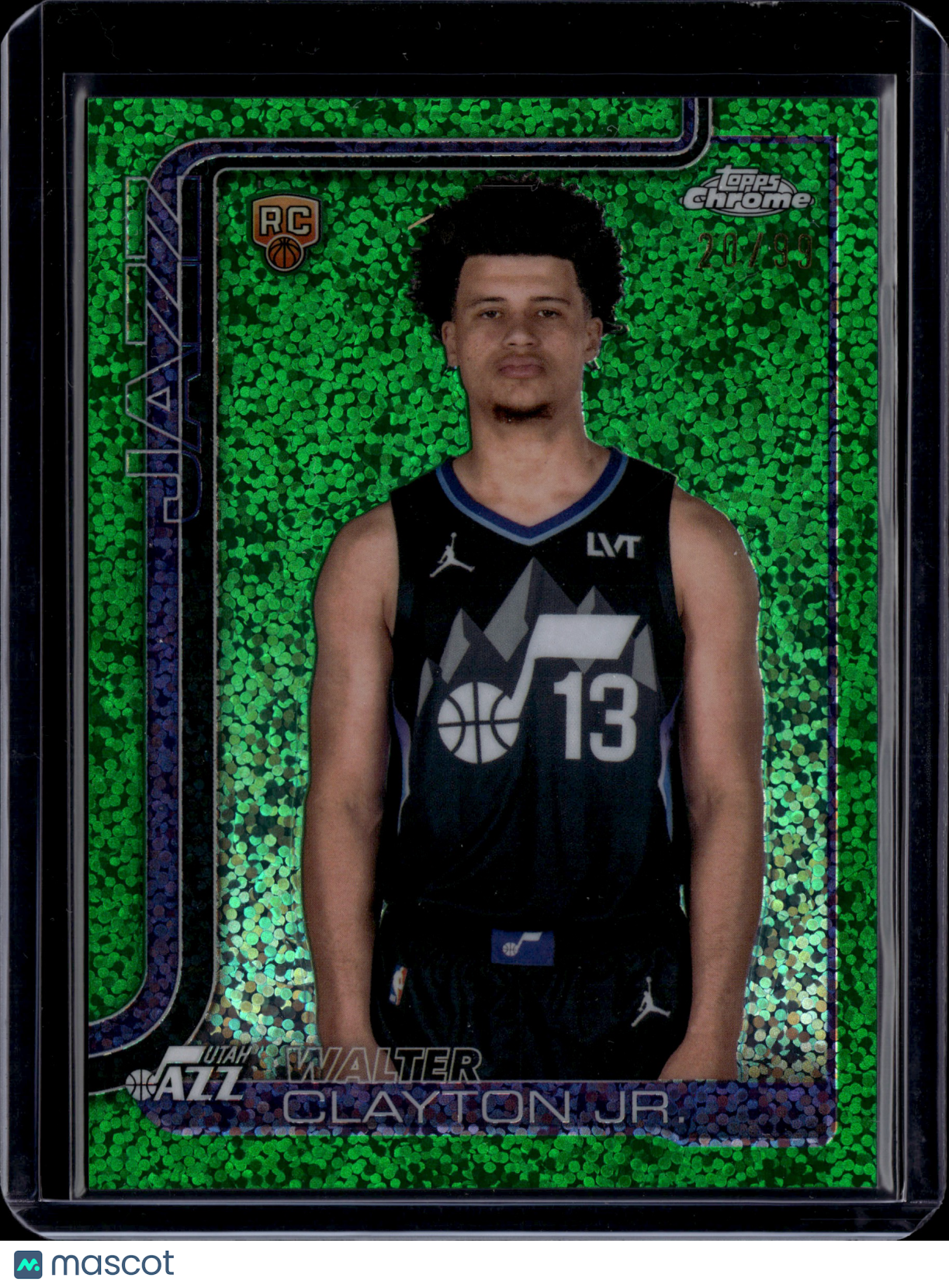 2025 Topps Chrome Walter Clayton Jr. #268 Green Speckle RC Variation /99