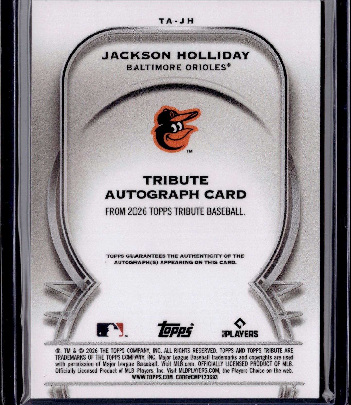 2026 Topps Tribute Jackson Holliday #TA-JH Red Auto /10