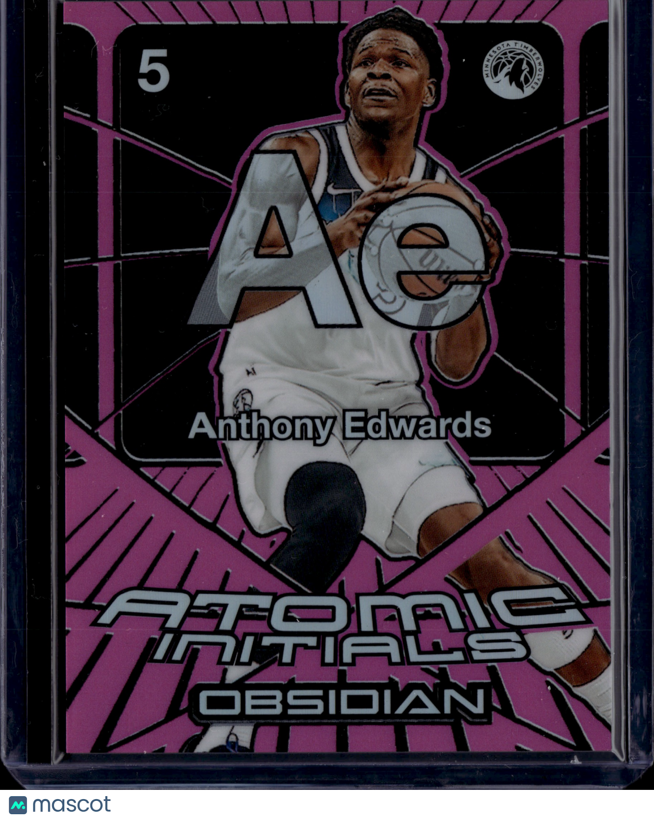 2025 Panini Obsidian Atomic Initials Anthony Edwards #17 Pink /49