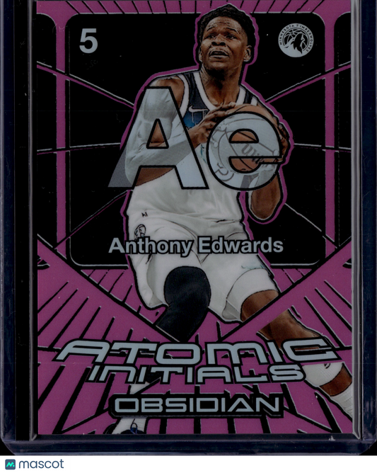 2025 Panini Obsidian Atomic Initials Anthony Edwards #17 Pink /49