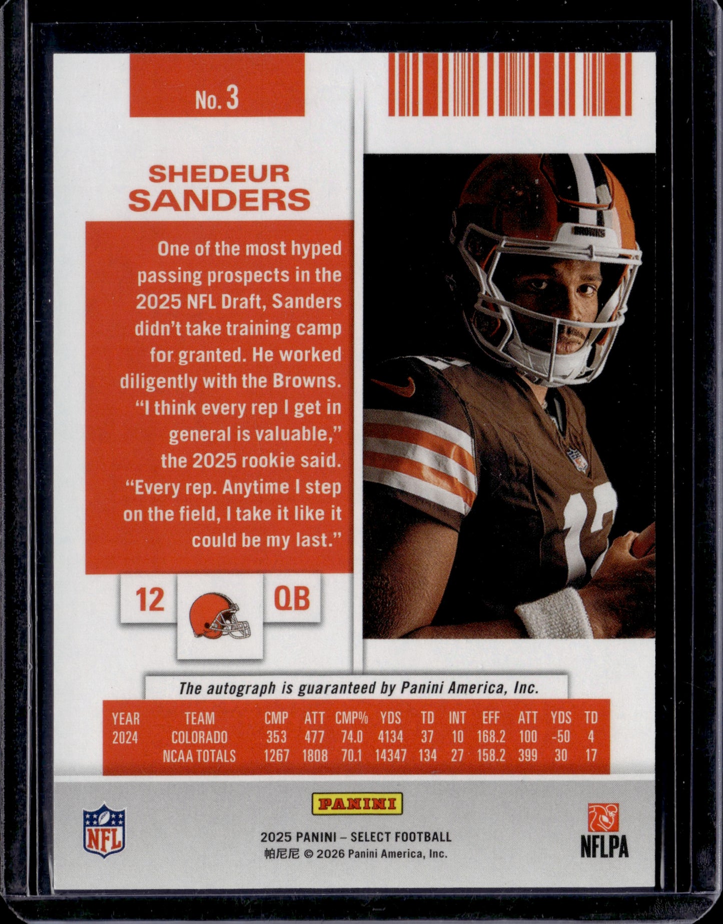 2026 Panini Contenders Football Shedeur Sanders Auto #3 RC