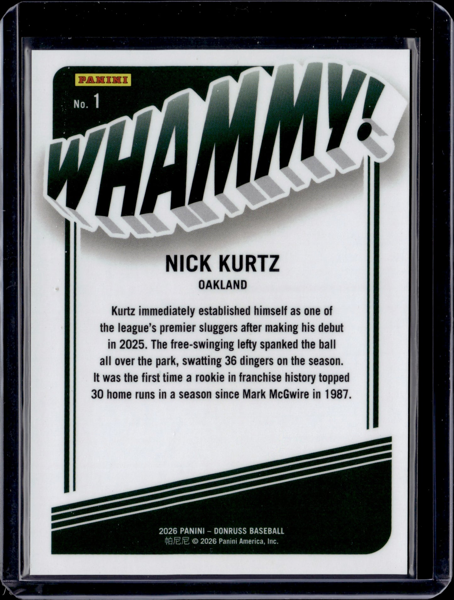 2026 Panini Donruss Optic Whammy Nick Kurtz #1 Whammy!