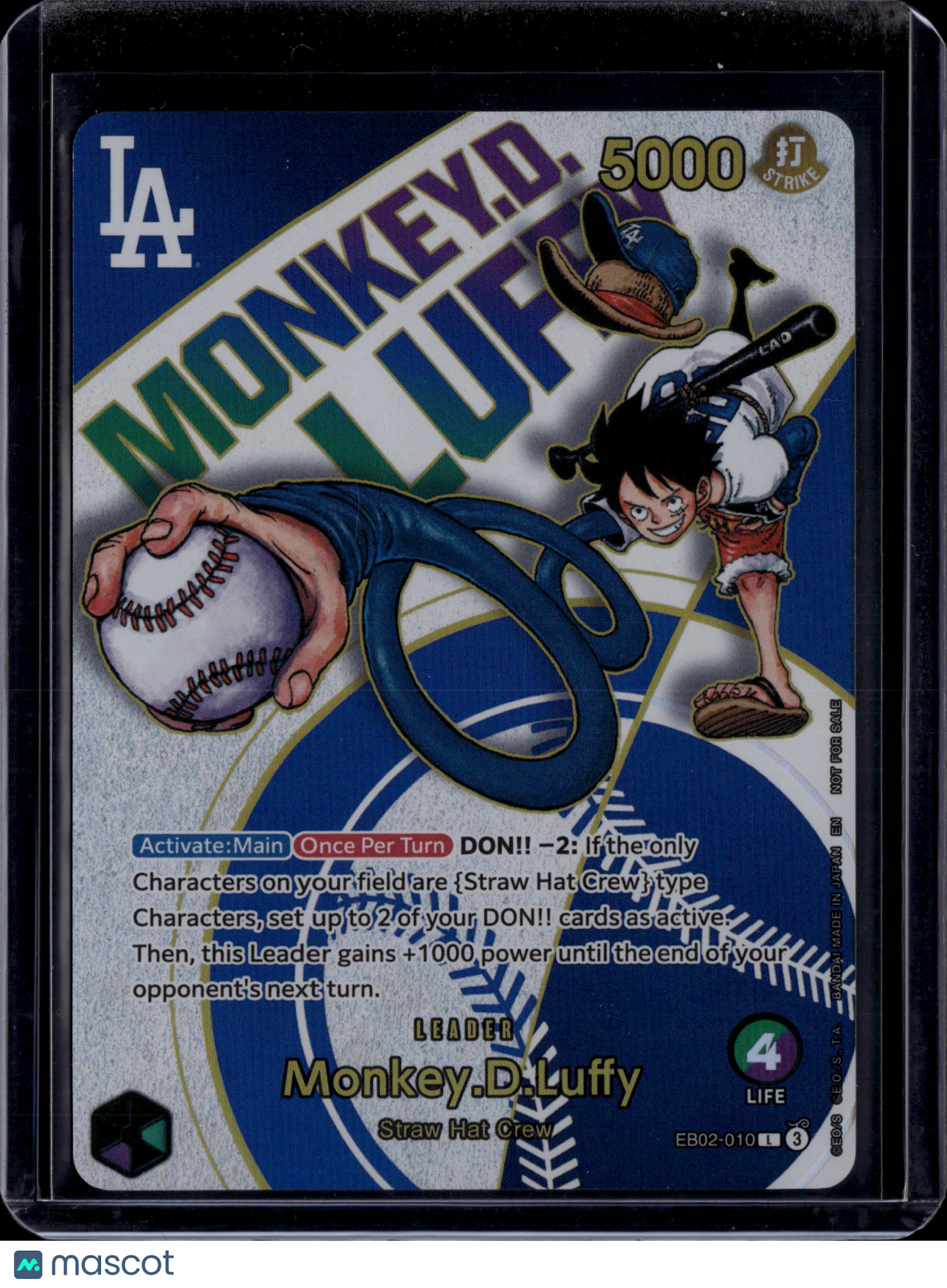 ONE PIECE Luffy Dodgers Night EB02-010 Monkey D. Luffy Promo NM