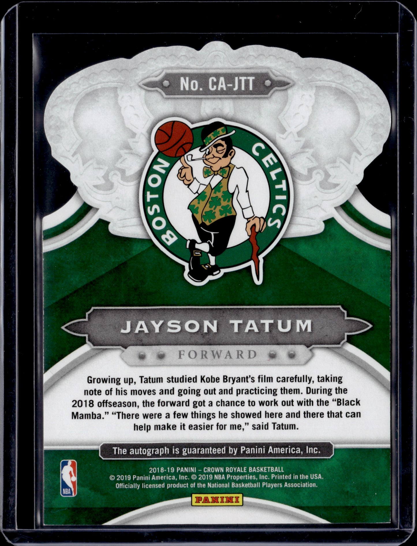 2019 Panini Crown Royale Jayson Tatum Auto #CA-JTT /49