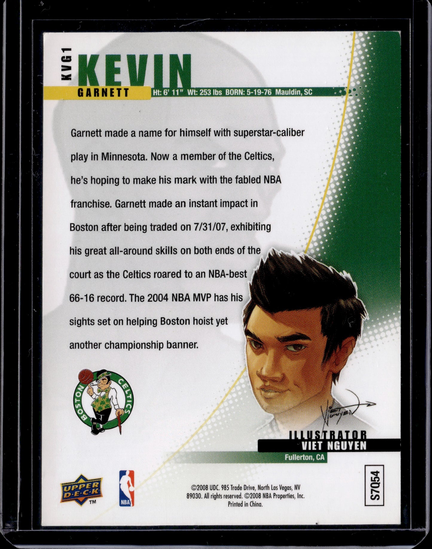 2008 Upper Deck All-Star Vinyl Kevin Garnett #KVG1