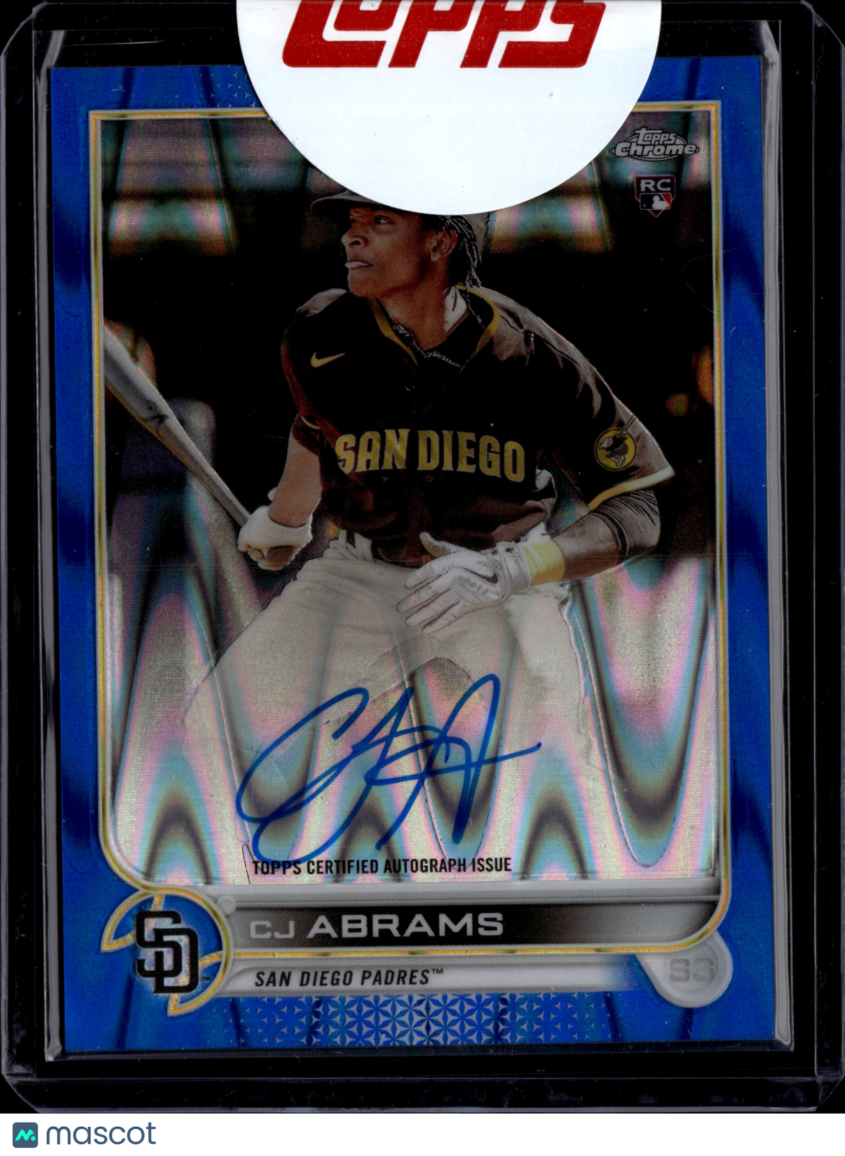 2022 Topps Chrome CJ Abrams #RA-CA Blue Wave Refractor Auto /150 RC