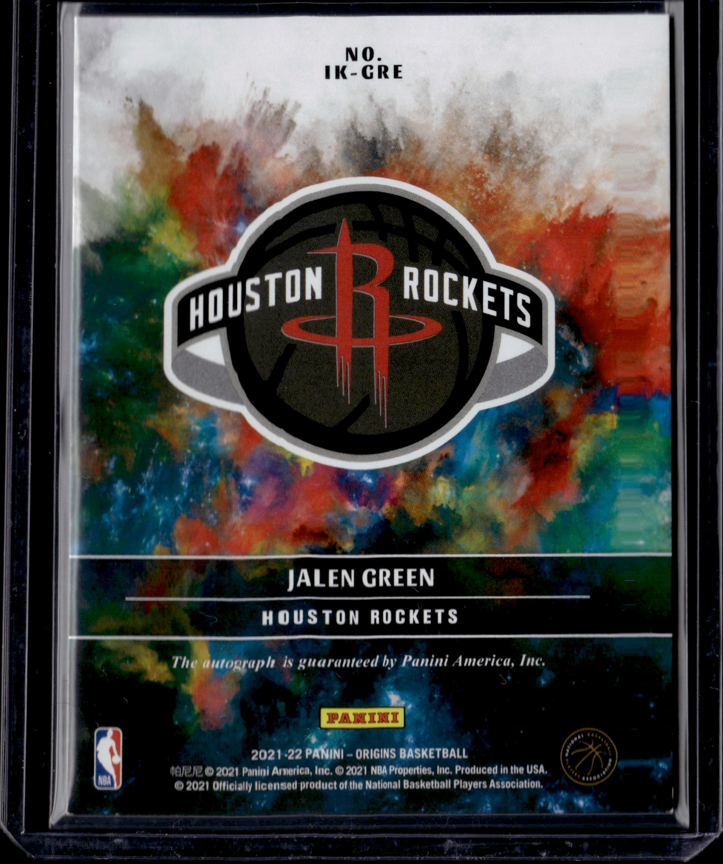 2021 Panini Origins Jalen Green #IK-GRE RC Auto /49