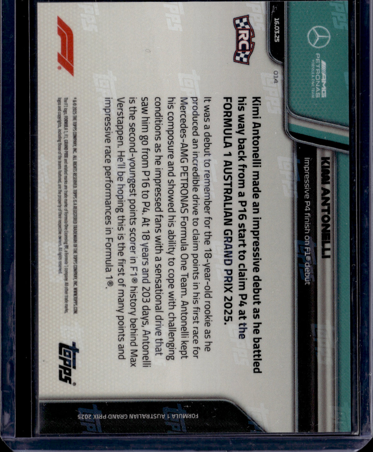2025 Topps Now Kimi Antonelli #014
