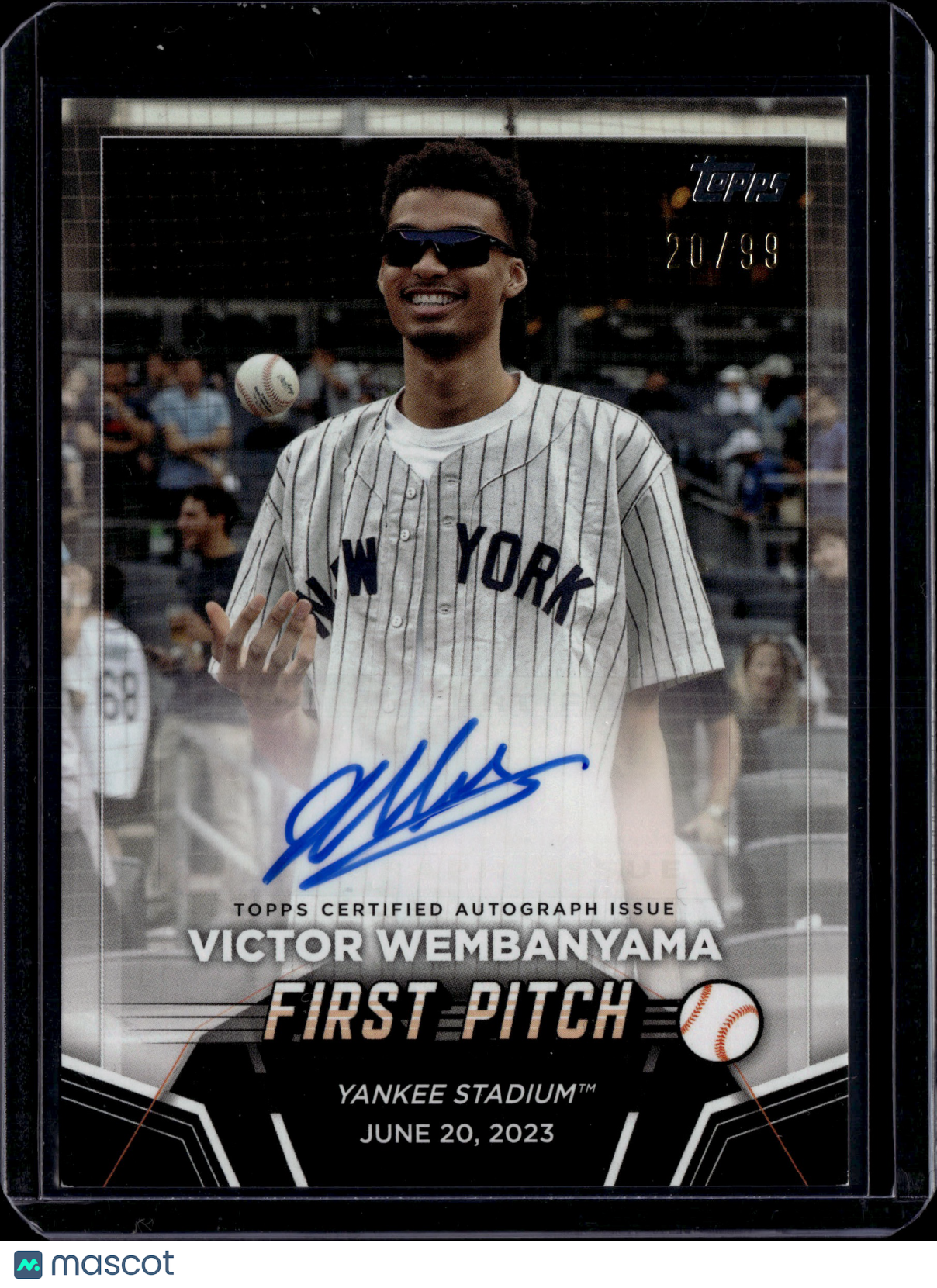 2024 Topps Baseball First Pitch Victor Wembanyama Auto #FPA-VW /99