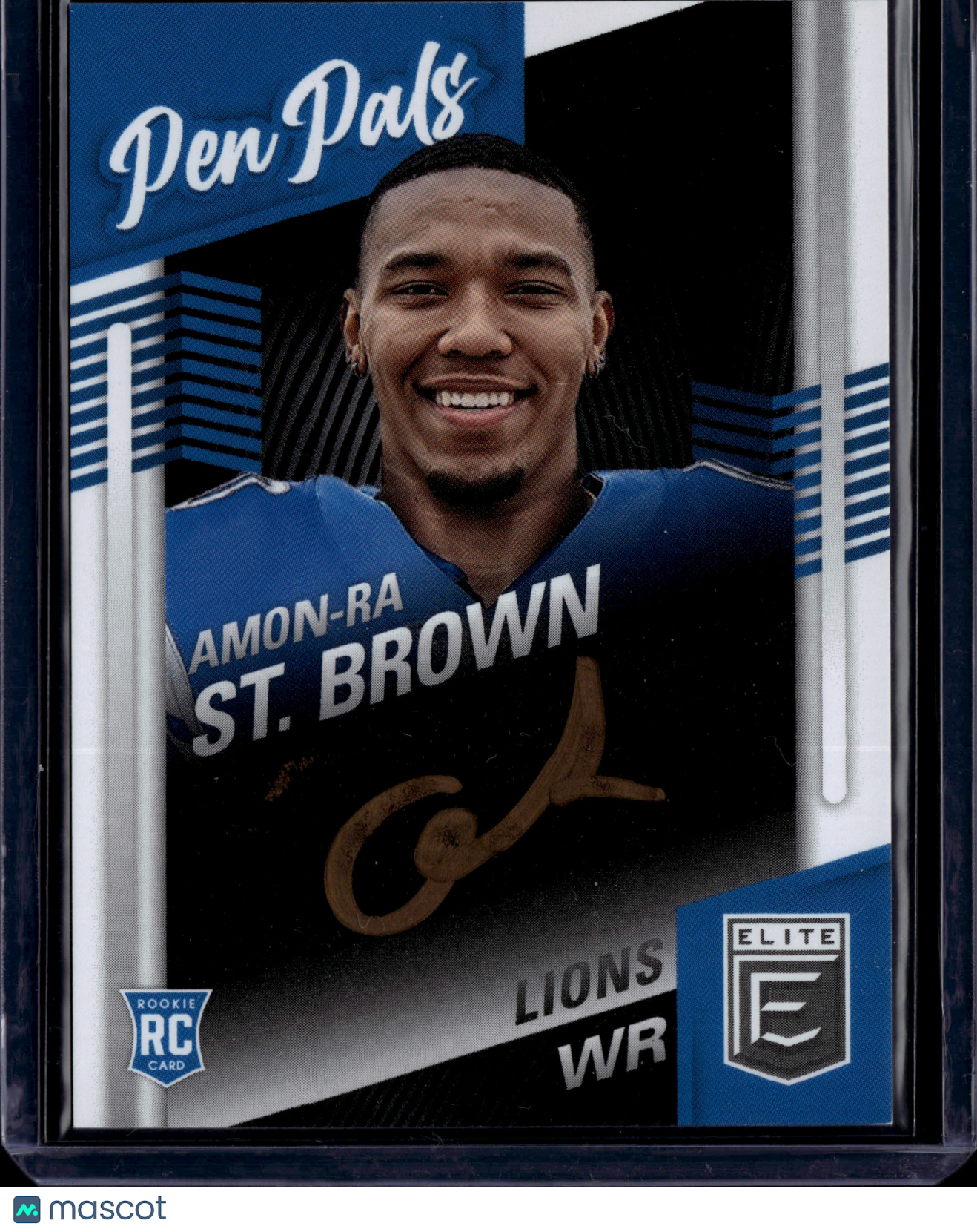 2021 Panini Donruss Elite Football Pen Pals Amon-Ra St. Brown Auto #PP-ASB RC