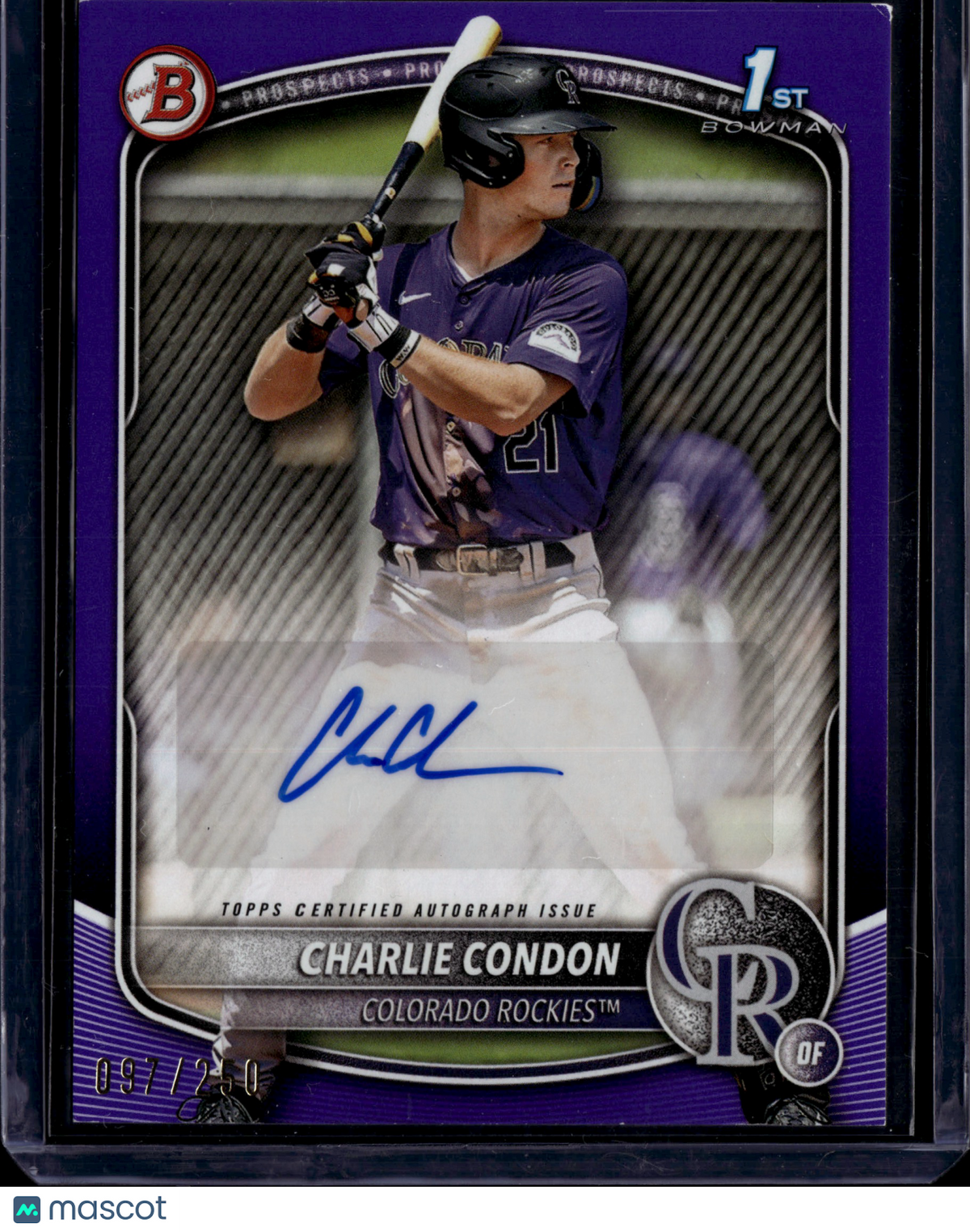 2025 Bowman Charlie Condon #BPA-CC Purple Auto /250