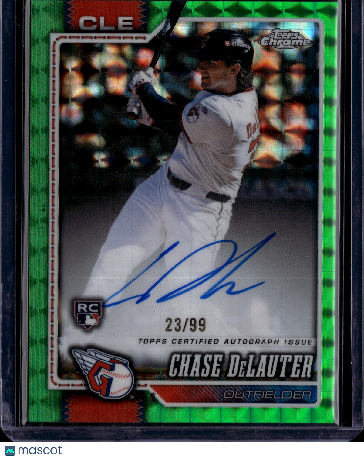 2026 Topps Chrome Chase DeLauter #RA-CD Green Auto /99 RC