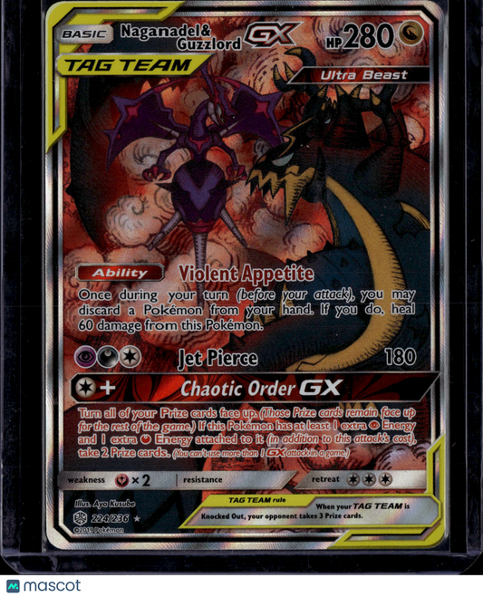 2019 Cosmic Eclipse Naganadel & Guzzlord GX Holo Ultra Rare FA #224/236