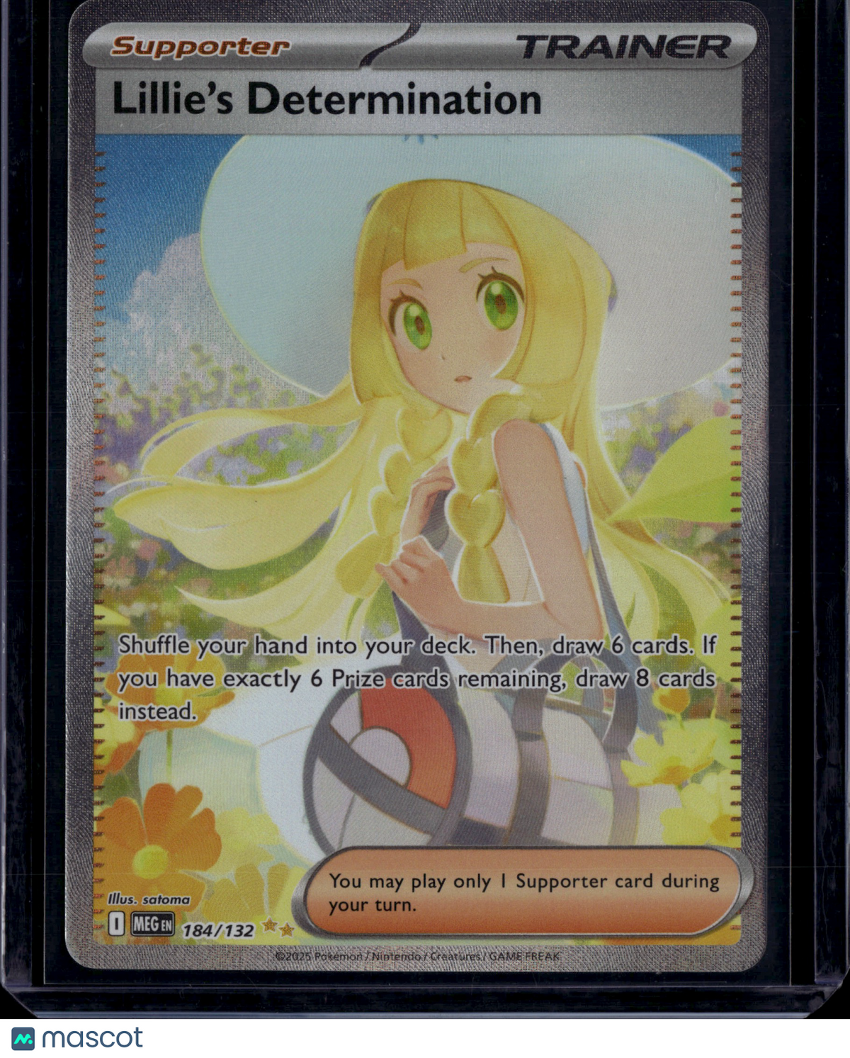2025 Mega Evolution Lillie's Determination Holo Secret Rare FA SAR #184/132