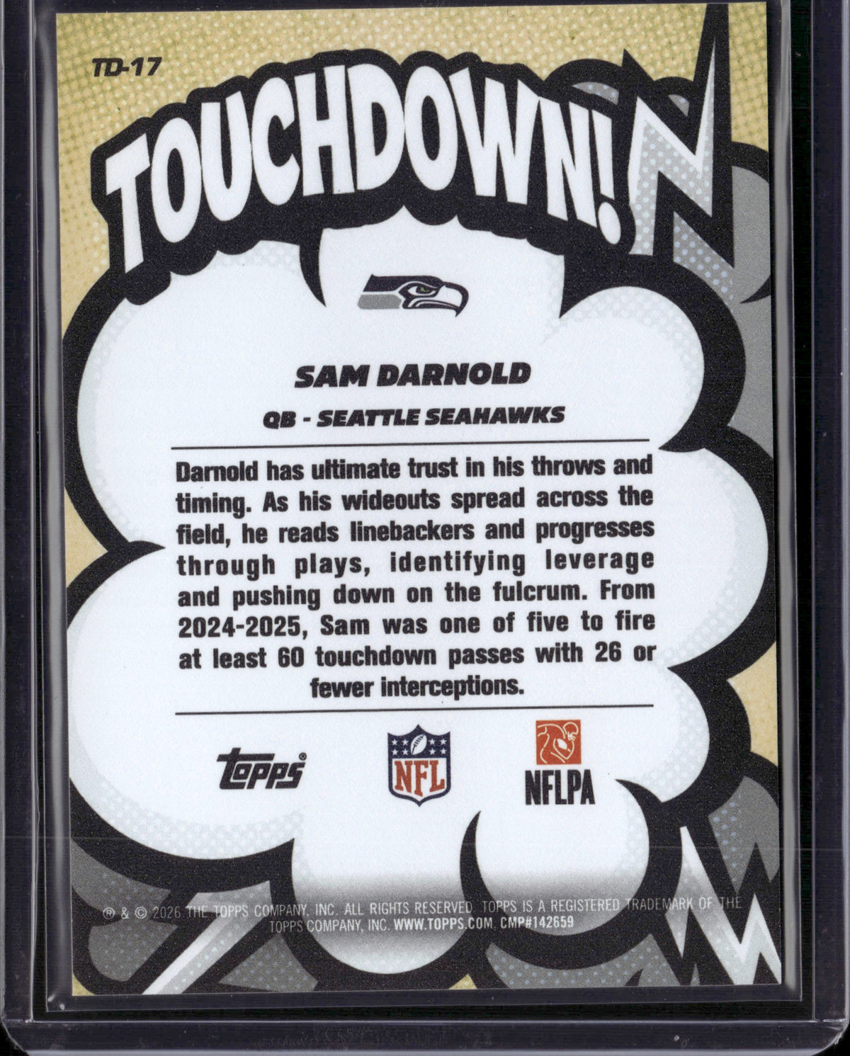 2026 Topps Touchdown! Sam Darnold #TD-17