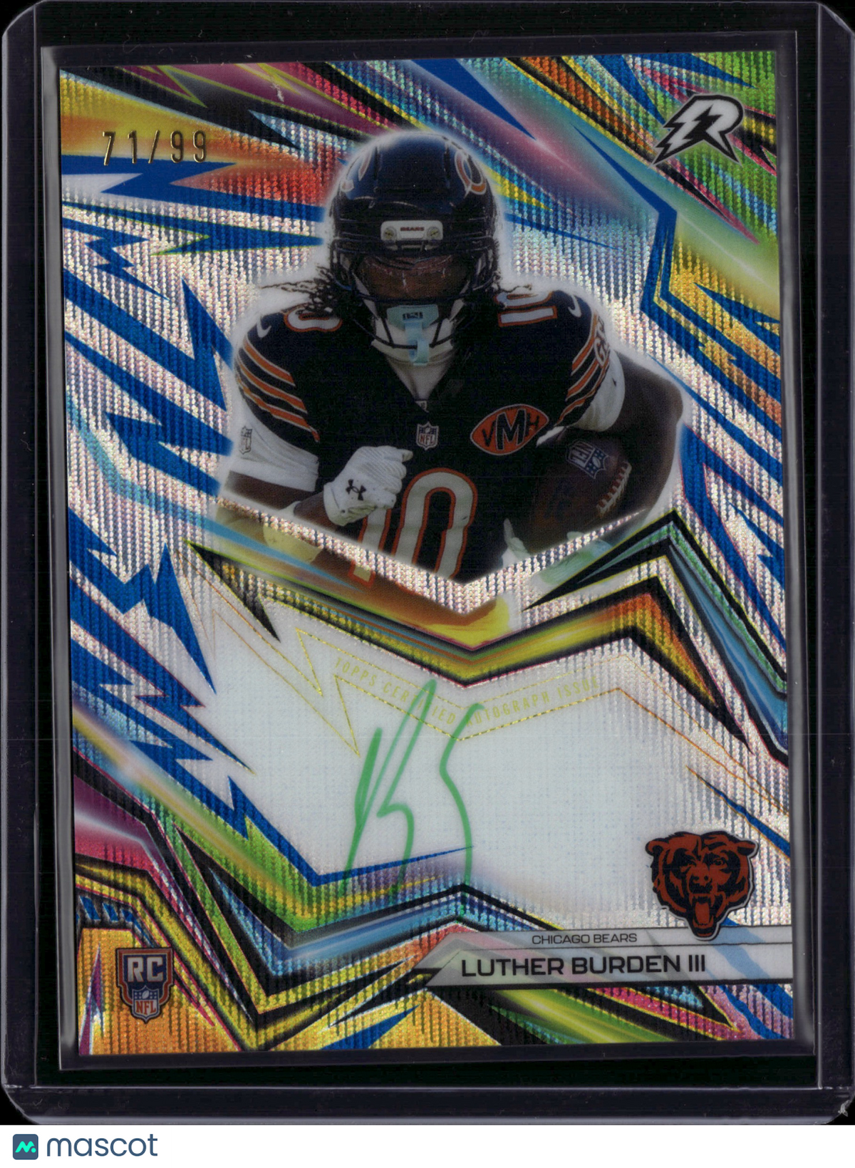 2025 Topps Resurgence Football Neon Initiates Luther Burden III Auto /99 RC