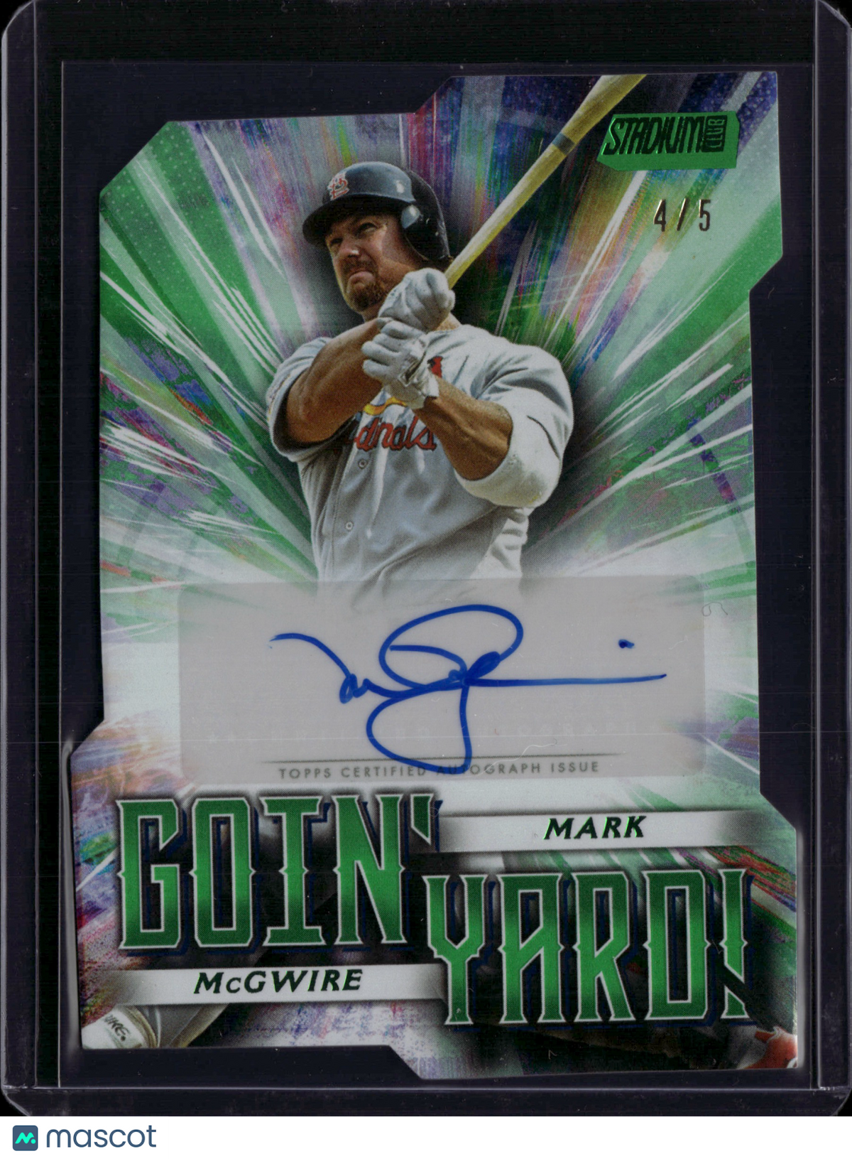 2025 Topps Stadium Club Goin' Yard Mark McGwire #GYA-MMC Green Auto /5
