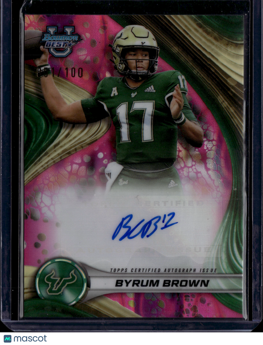 2024 Bowman University's Best Football Byrum Brown Auto #BOA-BB Pink /100