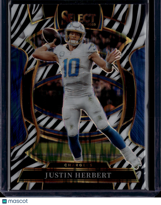 2026 Panini Select Justin Herbert #1 Zebra