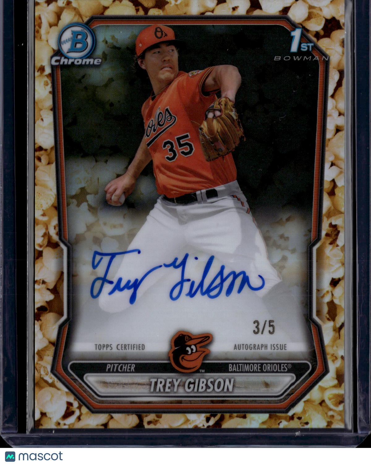 2026 Bowman Chrome Trey Gibson #CPA-TGI Snack Pack Popcorn Auto /5