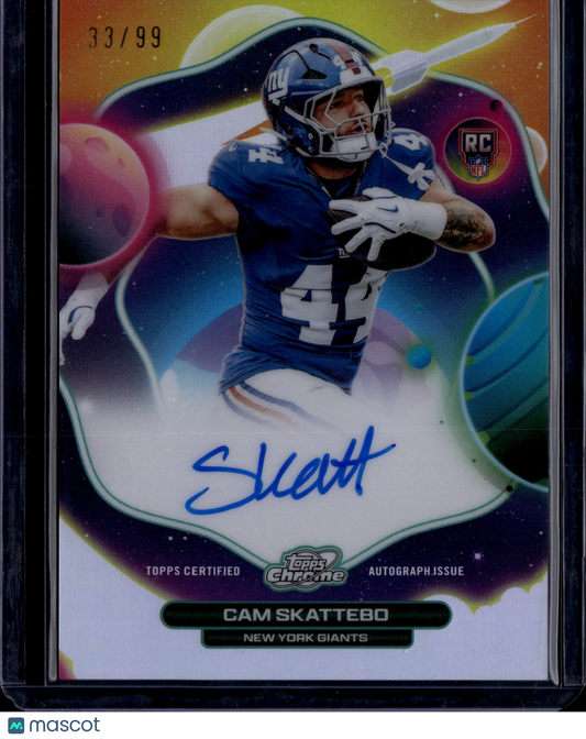 2025 Topps Cosmic Chrome Football Cam Skattebo #FFS-CS Auto /99 RC