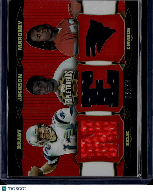 2006 Topps Triple Threads Maroney, Tom Brady, Jackson #TTRC23 Triple Relic /36