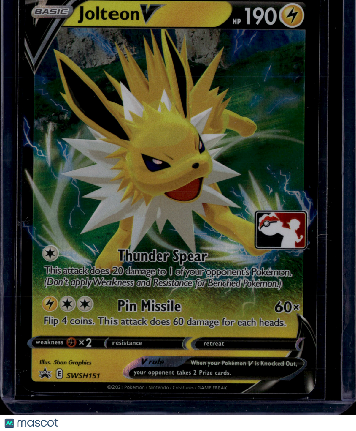 Sword & Shield Jolteon V Holo Black Star Promo Stamp FA #SWSH151