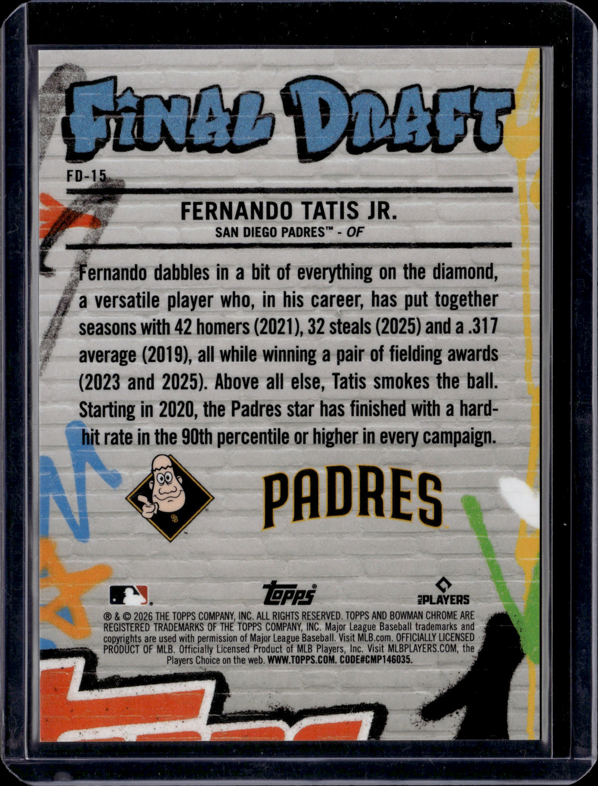 2026 Bowman Chrome Final Draft Fernando Tatis Jr. #FD-15